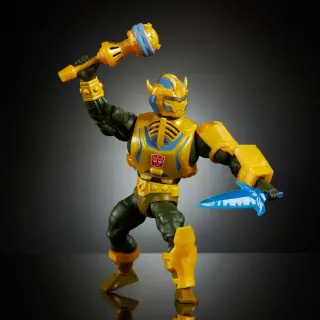 Masters of the Universe x Transformers Figur Bumblebee Armor Man-At-Arms heo European Exclusive 14 cm, Ansicht 6