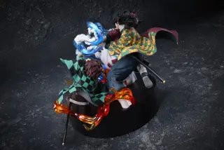 Statua Demon Slayer Tanjiro Kamado & Giyu Tomioka & Akaza 13 cm (Aniplex), vista 4