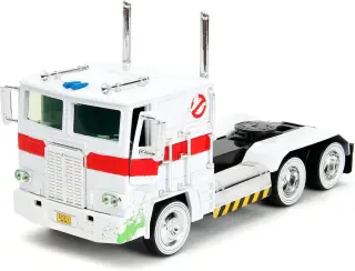 Transformers G1 x Ghostbusters Optimus Prime (deco Ecto-1) Hollywood Rides 1/24 die-cast (Jada Toys)
