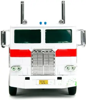 Transformers G1 x Ghostbusters Optimus Prime (deco Ecto-1) Hollywood Rides 1/24 die-cast (Jada Toys), vista 3