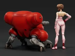 Ghost in the Shell PLAMAX minimum factory MF-94 Motoko Kusanagi con Fuchikoma 1/20 model kit (Max Factory), vista 3