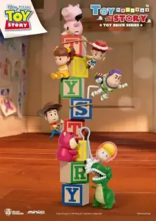 Toy Story Toy Brick Series Set mit 8 Mini Egg Attack Figuren 7 cm