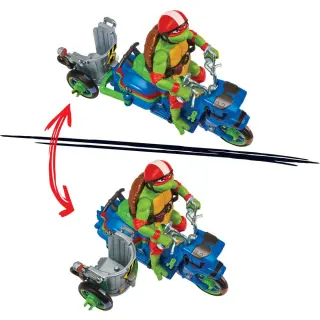 TMNT: Mutant Mayhem figure Raphael & Scooter with side-car 11 cm, view 4
