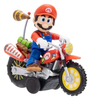 Super Mario Galaxy: La película figura con moto de retrofricción de Mario 6 cm