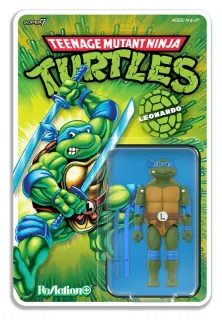 Teenage Mutant Ninja Turtles ReAction+ figura Wave 02 Leonardo, vista 2