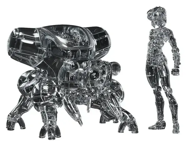 Ghost in the Shell (version manga) PLAMAX minimum factory MF-96 Motoko Kusanagi avec Fuchikoma Thermoptic Camouflage Ver. maquette 1/20 (Max Factory)